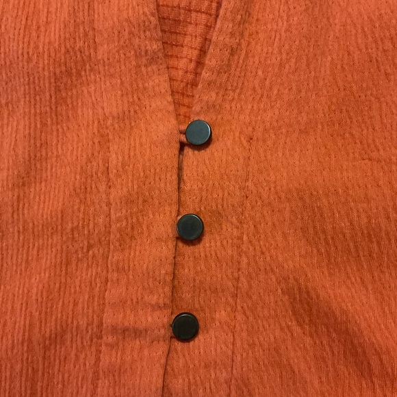 Lucky Brand Women’s Button Down Tank Top Orange Collared - Picture 5 of 9